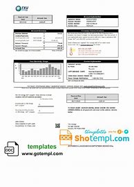 Image result for TXU Energy Bill Template