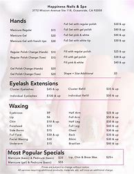 Image result for Nail Salon Price List