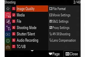 Image result for Menu On Sony DSR 570