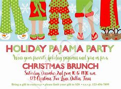 Image result for Free Christmas Pajama Party Invitations