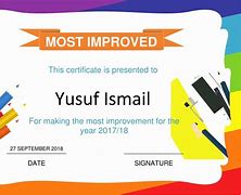 Image result for Most Improved Student Certificate