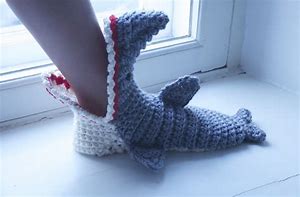 Image result for Shark Slippers Crochet Pattern
