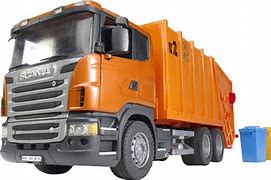 Image result for Brown and Orange Garbage Truck