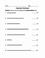 Image result for Measuring Lines in Cm and mm Worksheet
