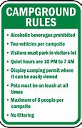 Image result for Illinois State Park Campground Rules. Sign