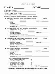 Image result for Simple Car Show Judging Sheet