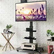 Image result for Adjustable TV Stand On Wheels