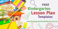 Image result for Kindergarten Lesson Plan Template