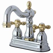 Image result for Chrome and Polished Brass Bathroom Faucets