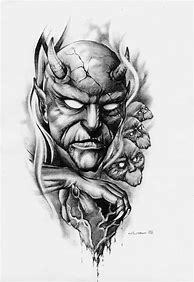 Image result for Wicked and Evil Skull Tattoo Stencils