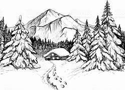 Image result for Black and White Mountain Sketches