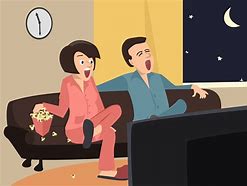 Image result for Couple Watching TV Cartoon