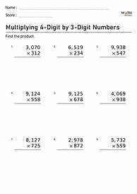 Image result for Math Problems Worksheets 6th Grade Multiplication