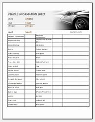 Image result for Printable Vehicle Information Sheet