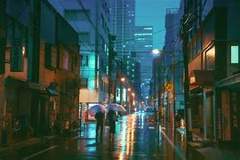 Image result for Rainy City Street at Night Japan