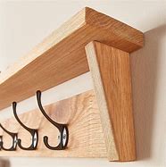 Image result for Oak Shelf with Hooks