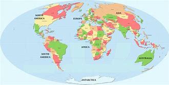 Image result for Continent Map with Countries