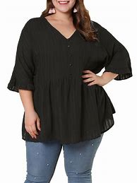 Image result for Plus Size Black Blouse