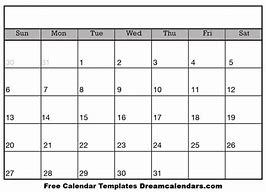Image result for Blank 1 Month Calendar Printable