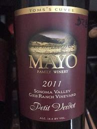 Image result for Mayo Family Petit Verdot Tom's Cuvee Bellisimo