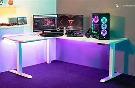Image result for Curved L-shaped Gaming Desk