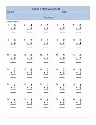 Image result for Math Facts Worksheets 1st Grade School