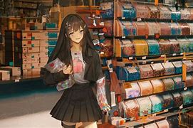 Image result for Anime Shopping Scene