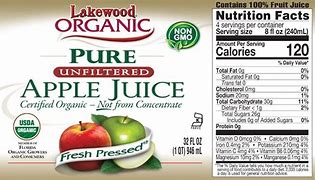 Image result for Apple Juice Food Label