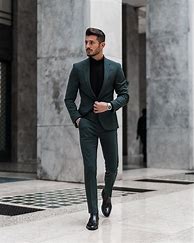 Image result for Emerald Green Suit and Black Shirt Combination