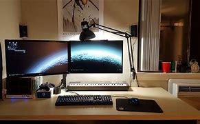 Image result for Dual Monitor Desk for Small Spaces