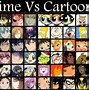 Image result for Anime vs Cartoon