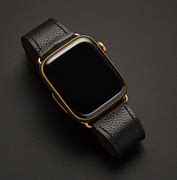 Image result for Gold Apple Watch with Black Leather Band