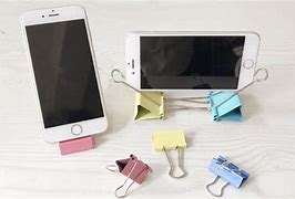Image result for How to Make a Phone Stand with Binder Clips