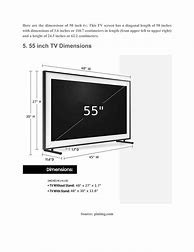 Image result for 55-Inch TV Measurements