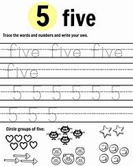 Image result for Kids Worksheets for 5