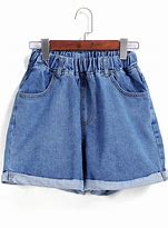 Image result for Denim Shorts with Elastic Waist
