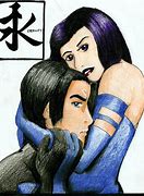 Image result for Nightwing and Raven Kiss