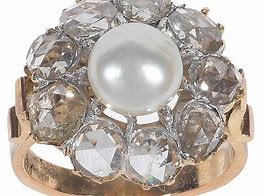 Image result for Pearl Ring Diamond Clusters