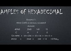 Image result for Hexadecimal Example