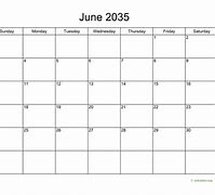 Image result for June 2035 Calendar