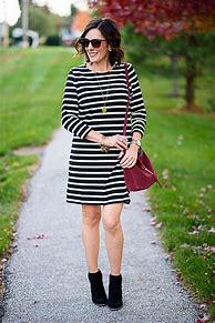 Image result for Horizontal Striped Casual Dress