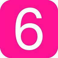 Image result for Red Rounded Number 6