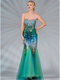 Image result for Green Cross Fron Mermaid Prom Dress