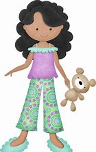 Image result for Cartoon Girl in Pajamas
