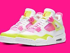 Image result for Air Jordan 4 Retro White Lemon Pink