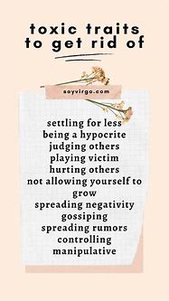 Image result for Toxic Traits List