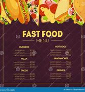 Image result for TV Menu Fast Food