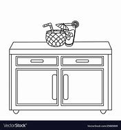 Image result for Kitchen Furniture Clip Art Black and White