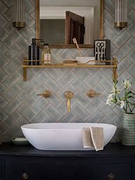 Image result for Large Bathroom with Gold Tiles