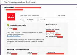 Image result for Verizon Wireless Receipt Order Number